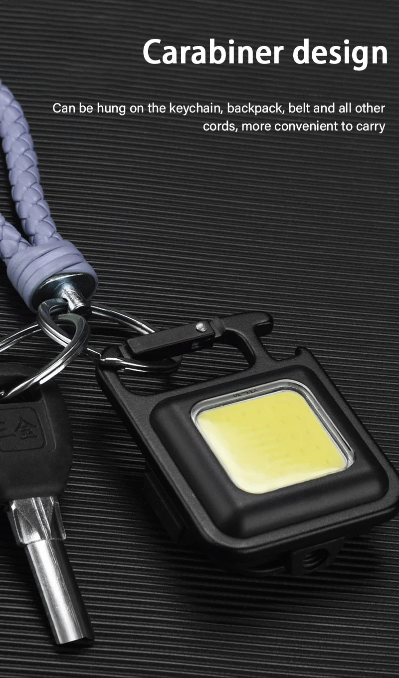 Cob Rechargeable Car Keychain Light for Emergency Use