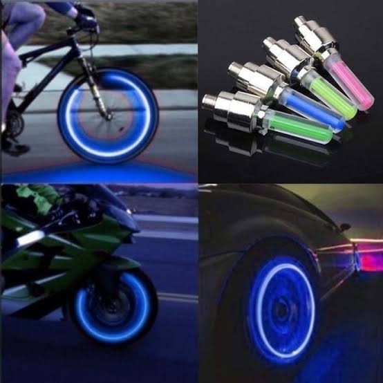 2pcs / 1pair  Bike Car Tyre Valve Cap Wheel Spokes LED Light
